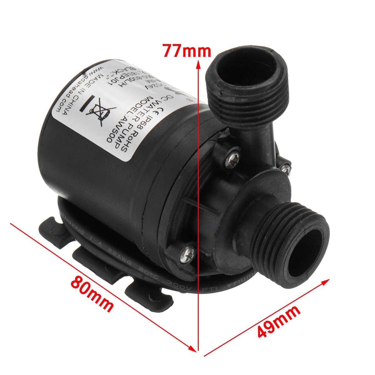 19W/24W 800L/H 5m DC 12V 24V Brushless Solar Motor Water Pump Mini Submersible Circulation Water Pumps Water
