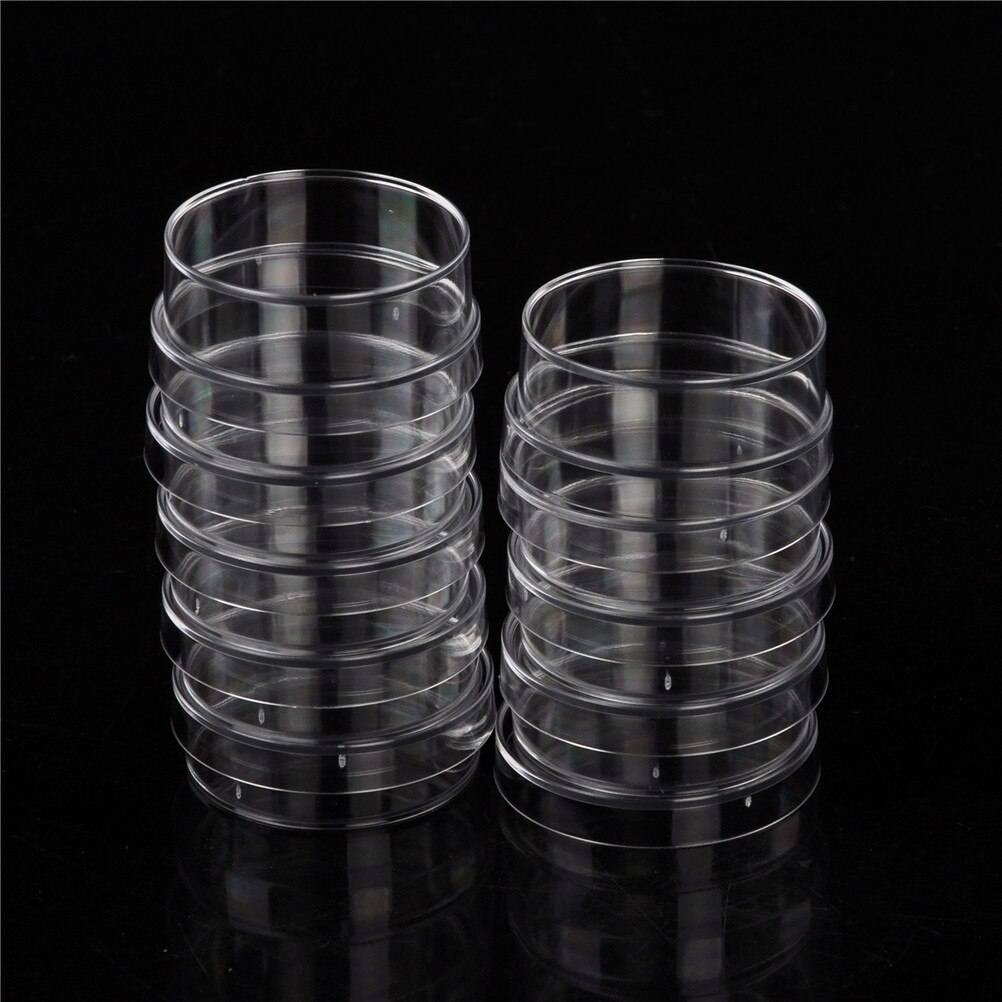 10 unids/lote práctica estéril platos de Petri con tapas para laboratorio de placa bacteriana levadura química instrumento suministros de laboratorio