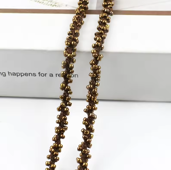 5mm Beaded Lace Trim for Sewing Clothes Trimmings Wedding Dress Curtain Laces Ribbon Decoration Hair Accessories: Antique Copper