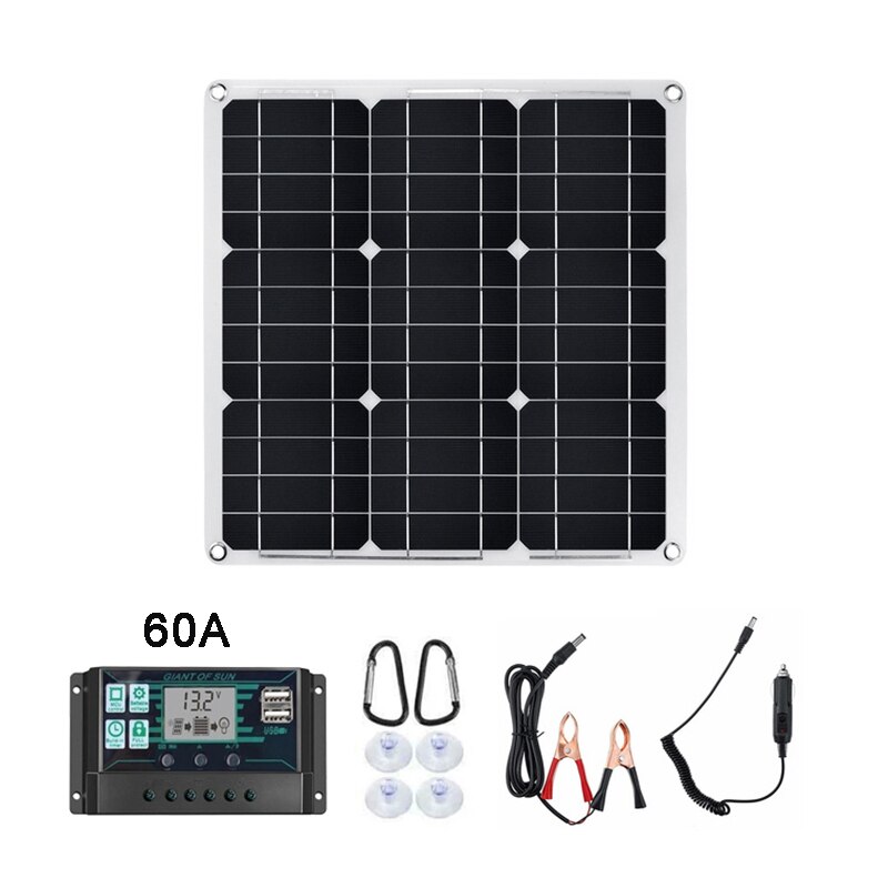 Portable 200 Watt 200W Solar Panel Set Dual-USB with LCD Solar Controller 12V Folding Outdoor Mobile Power Battery Charger: with controller Set