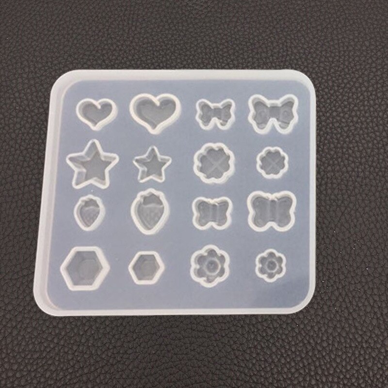 Molde de silicona para artesanía de resina corazón estrella colgante de manzana DIY moldes de resina epoxi joyería que hace la decoración pastel herramientas de joyería