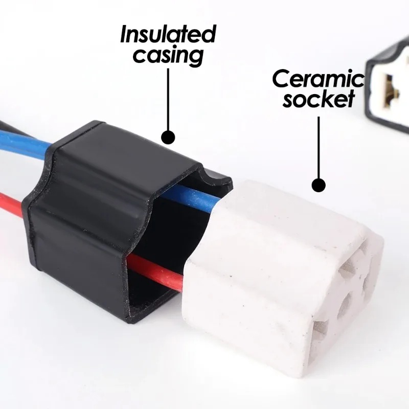 Portalámparas H4 para bombilla de coche, cableado de cable cerámico de 3 orificios, bombilla para faro de coche, enchufe de haz de luz, accesorios de luz para automóvil, 2/4/6/10 Uds.