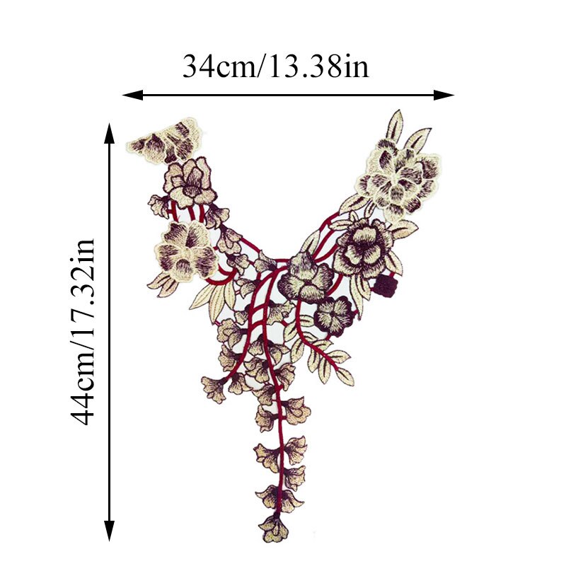 Costura con bordado de encaje de flores para ropa, apliques Diy, accesorio adhesivo para cuello de encaje para escote, parche para Scrapbooking, ropa