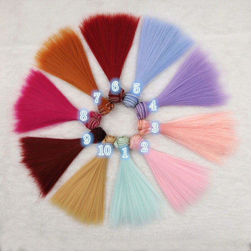 1pcs 15*100cm Doll Accessories Long Straight Synthetic Fiber BJD SD Wig Hair For Doll Wigs High-temperature Wire girl toys