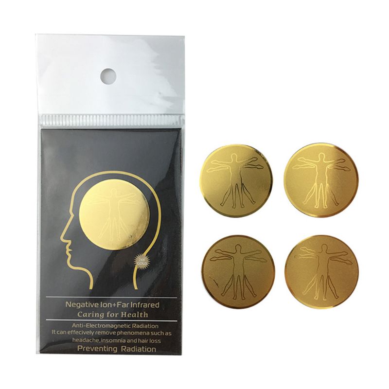 5PCS 24K Golden Anti Radiation Sticker Round Against EMF Scalar Shield Phone Stickes Paster for Cellphones Laptops