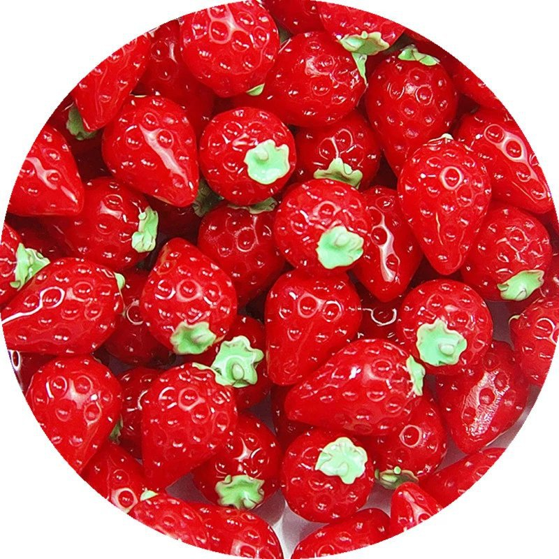 10Pcs Simulated Strawberry Filler Clear/Fluffy Mud Box Popular Children Toys Kids Lizun Slime DIY Kit Accessories Modeling Clay