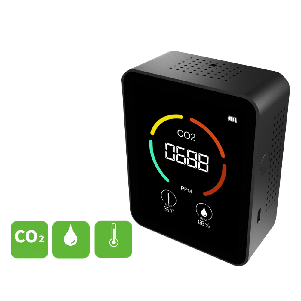 3 In1 Portable CO2 Meter Digital Temperature Humidity Sensor Tester Air Monitor Carbon Dioxide TVOC HCHO Detector Meter
