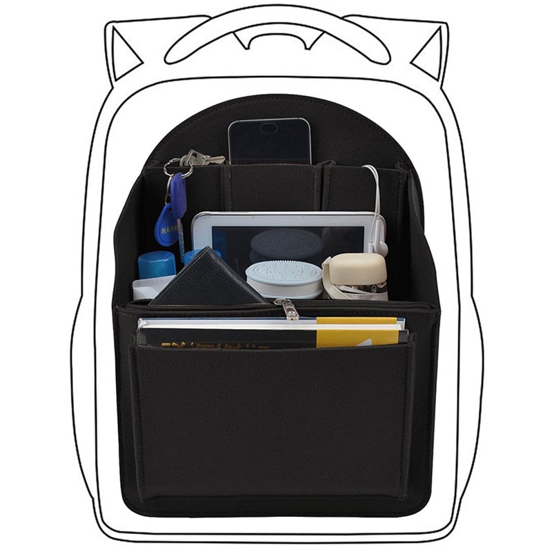 Felt bag inserted backpack men's bag organizer women's backpack interior organized as mummified large shoulder bag organizer