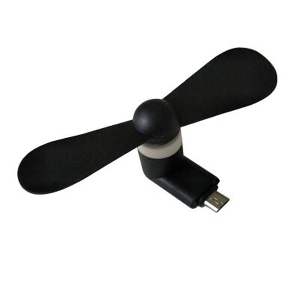 For Android Portable Cool Micro USB Fan 5V 1W Mobile Phone USB Fans Low Voice For Android Mobile Phone USB Power Supply: Black