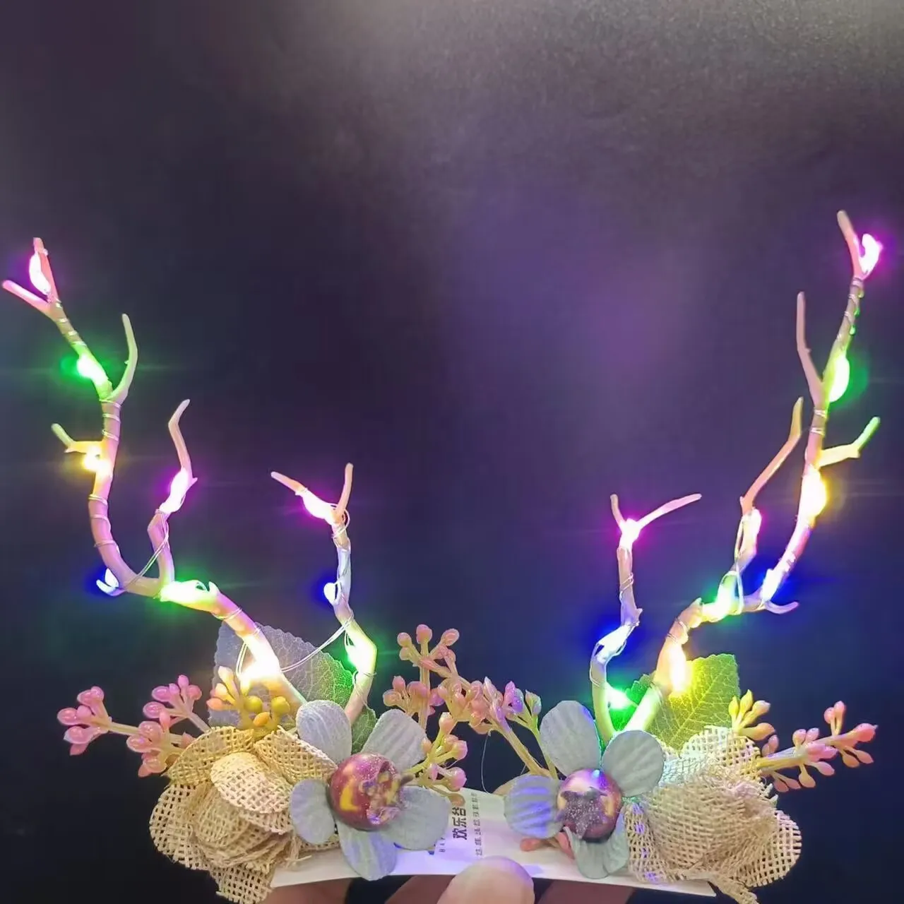 Pinzas para el pelo con luz LED, horquillas de Navidad con astas de reno, tocado para , niña, niño, Adulto, Festival de boda, 10 pares