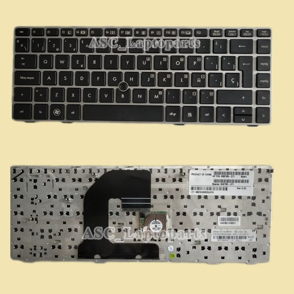Tastiera Italiana per Hp EliteBook 8460P, 8460W 9Z.N6RSV.C1E Cornice Silver Trac