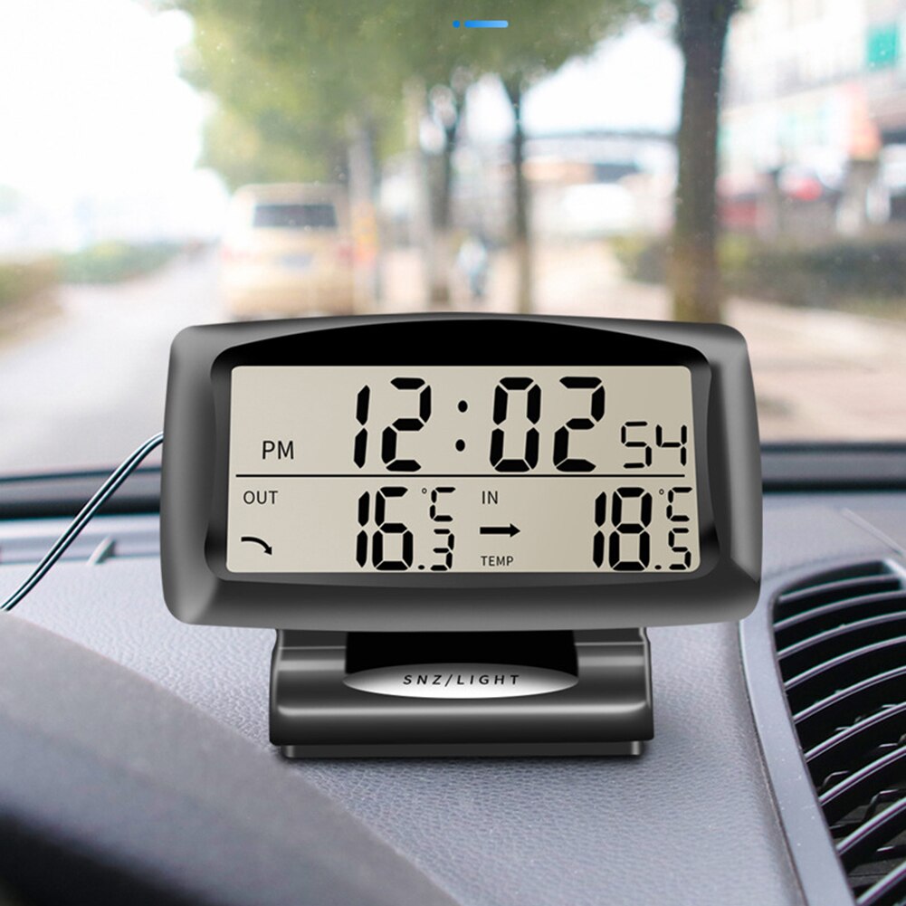Automotive Auto Klok Temperatuur Detector Auto Elektronische Klok Thermometer Lichtgevende Display Twee In Een Auto Horloge Thermometer