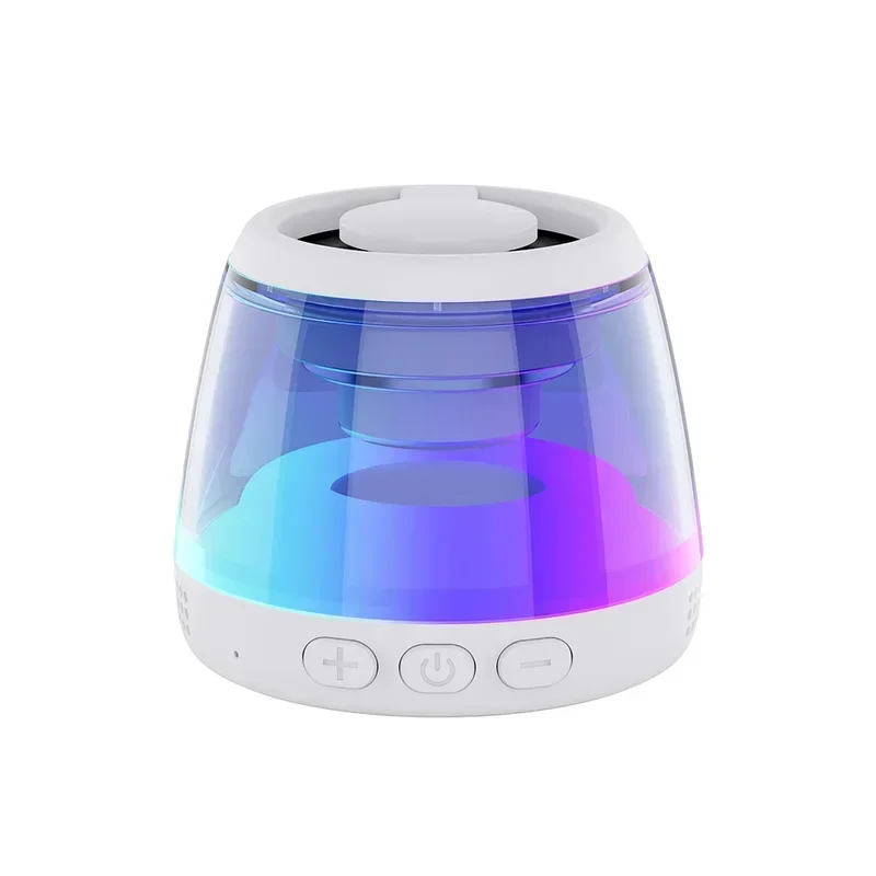 Altavoz Bluetooth magnético RGB, Mini altavoz portátil, soporte magnético para teléfono, caja de sonido inalámbrica, torre de altavoz Bluetooth: Blanco / Altavoz