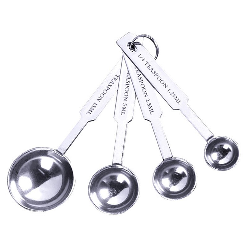Messbecher Und Messlöffel Premium Stapelbar Küche Messlöffel Set Edelstahl Messbecher und Löffel Set: A 4pcs