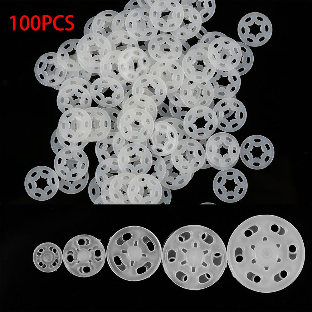 Sujetadores a presión invisibles de plástico ABS transparente, botón de presión, manualidades hechas a mano, accesorio de costura redondo con pasador plano, 100 piezas