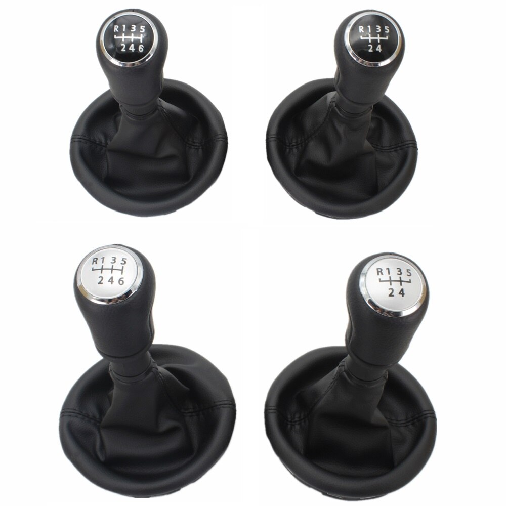 5/6 Speed Gear Stick Shift Knob Leather Boot For VW Transporter Multivan Caravelle T5 2003 2004 2005 2006 2007