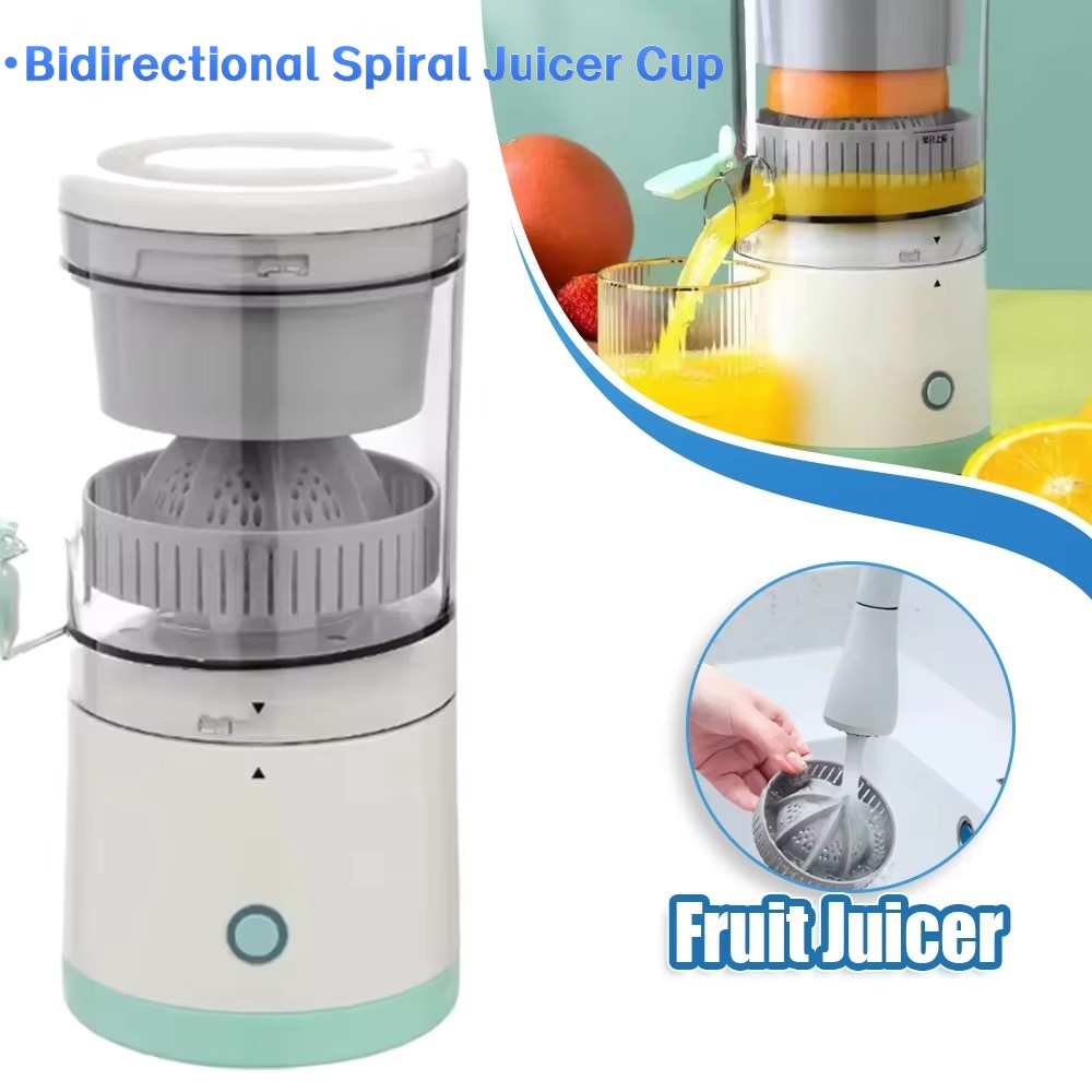 Elektrisk fruktpress bärbar juicepress med en skruv fruktpress usb-laddning apelsin citron frukt- och grönsaksjuicepress