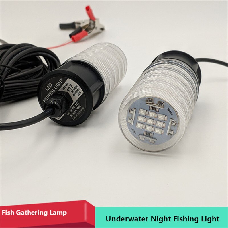 Night Fishing Light Green Lights Submersible Led Underwater LED Luminous Bait Fish Light Fishing Lights 12V 10W 5M IP68 117leds