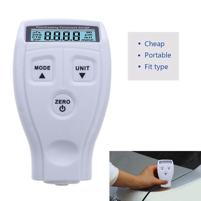 GM200 Ultrasonic Galvanize Painting Coat Film Measure Tester Thickness Gauge for Car Coating Thickness Measure Paint (White)