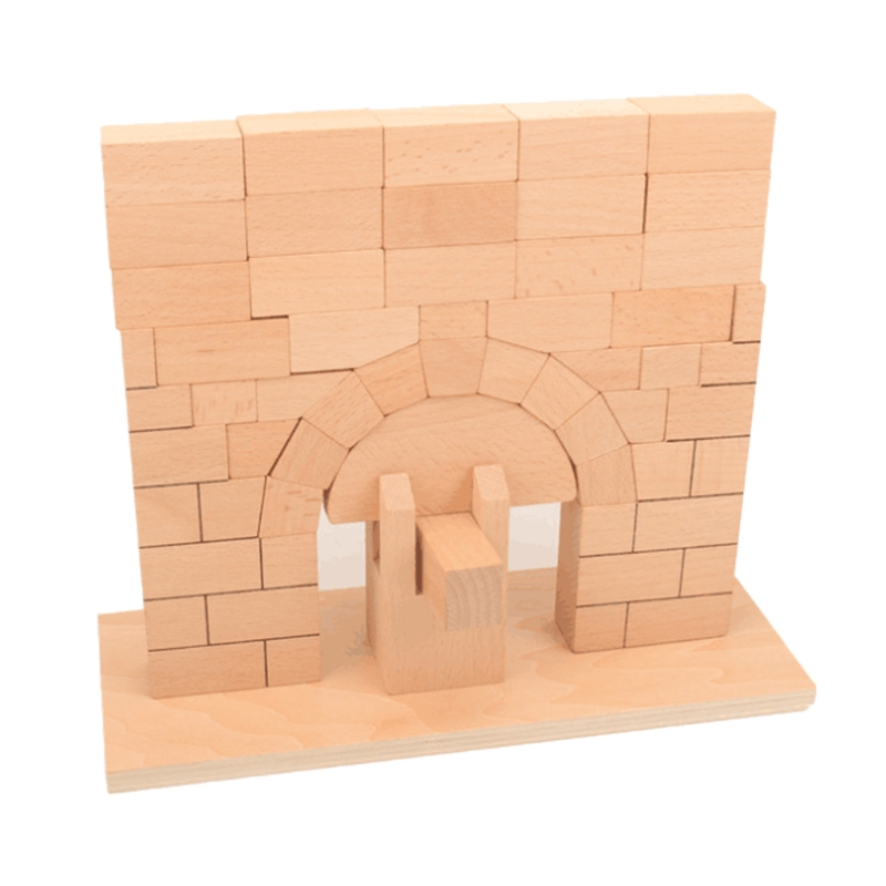 1Set Interactive Wooden Roman Arch Bridge Stacking Block Toy Stimulation Blocks Tumble Game Stacking Block Wooden Block