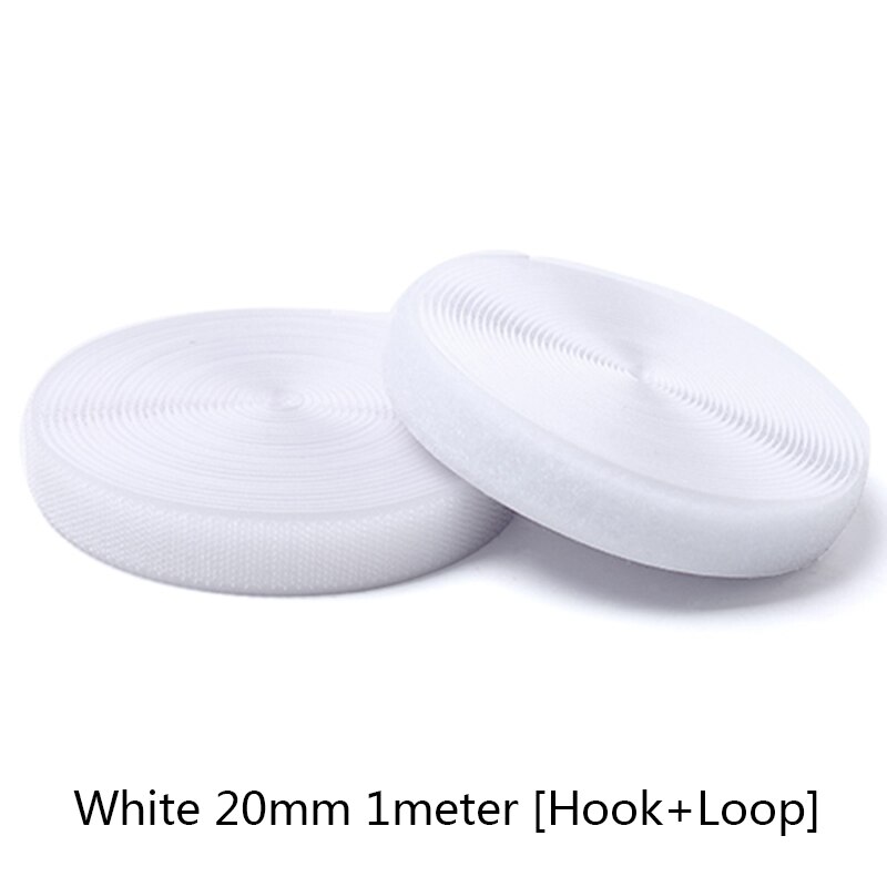 1M Strong Velcros Adhesive Hook Loop Fastener Tape Strip Nylon Sticker Velcro for Sewing DIY No Glue 16/20/25/30/38/50/100/150mm: white-20mm-1meter