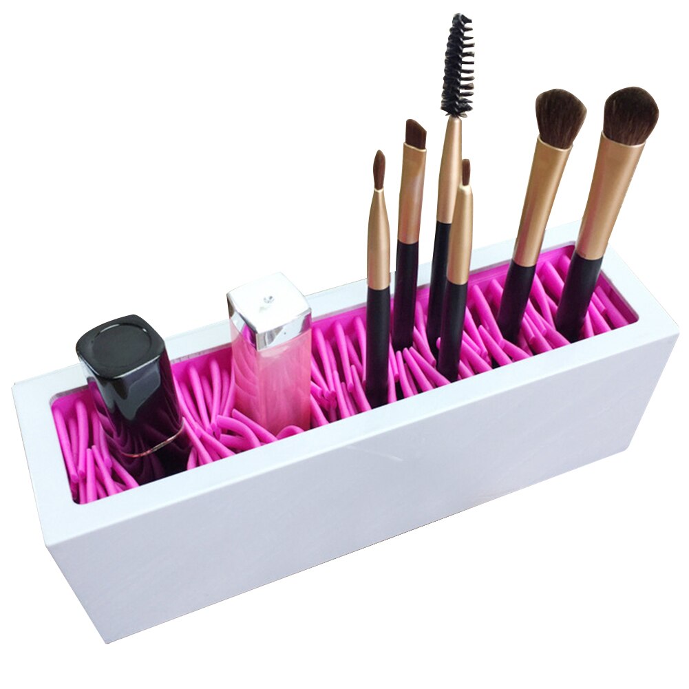 Brush Lipstick Insert Portable Storage Drawer Makeup Organizer Holder Silicone Practical Stands Display Desktop Cosmetic Case: B