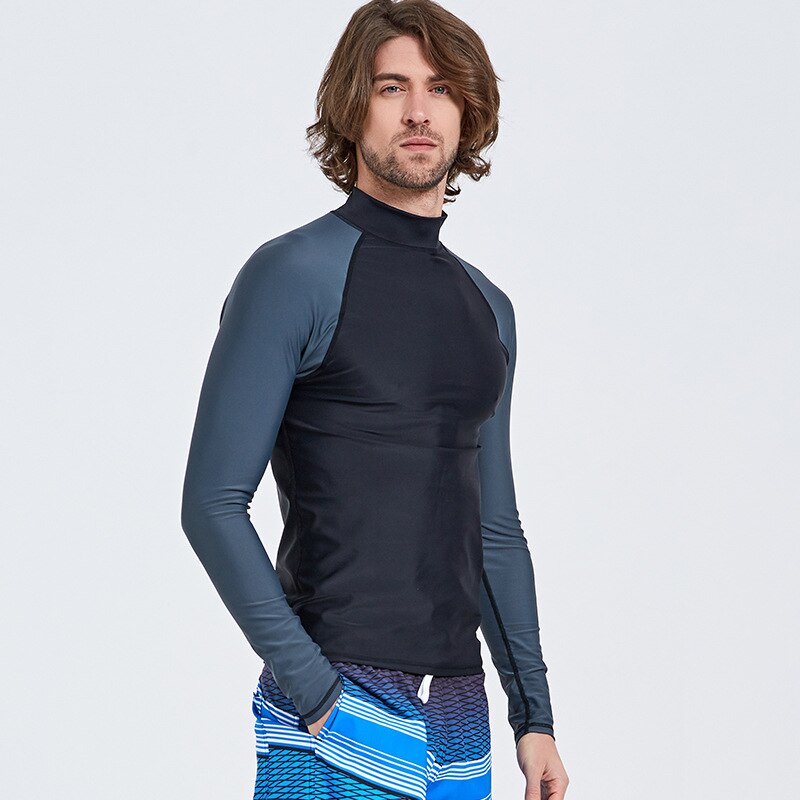 SBART Men Top Lycra Rashguards Long Sleeve Surf Swim Shirt UV Protection Water Sports Rash Guards Diving Swimsuits Plus Size 4XL