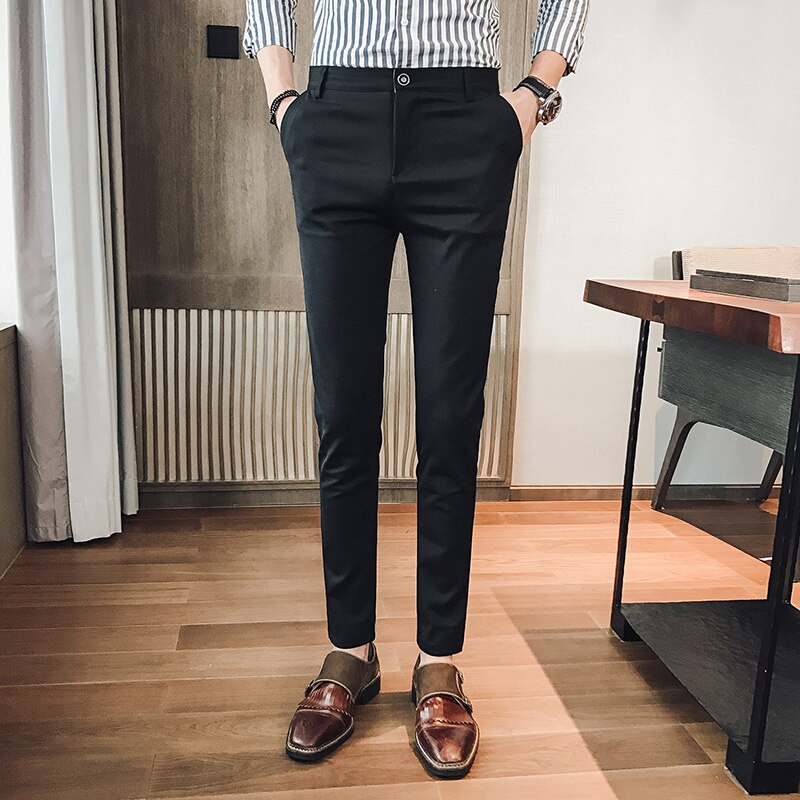 Britse lente heren casual stylist all-match skinny broeken slanke slanke broeken