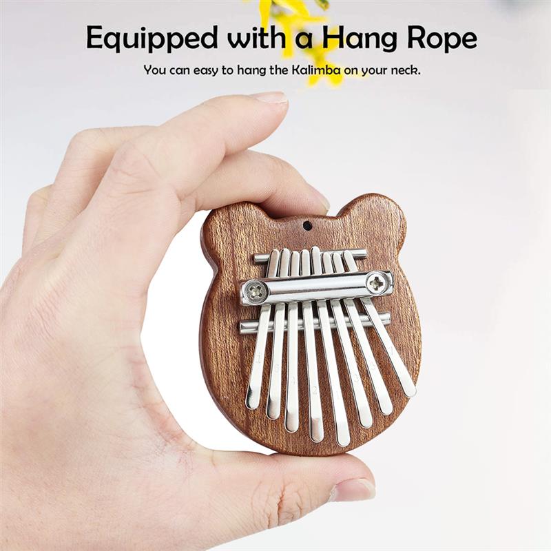 Mooie Carlimba 8 Toetsen Draagbare Beer Vorm Hout Vinger Piano Vinger Duim Piano Marimba Musical Goede Accessoire Hanger