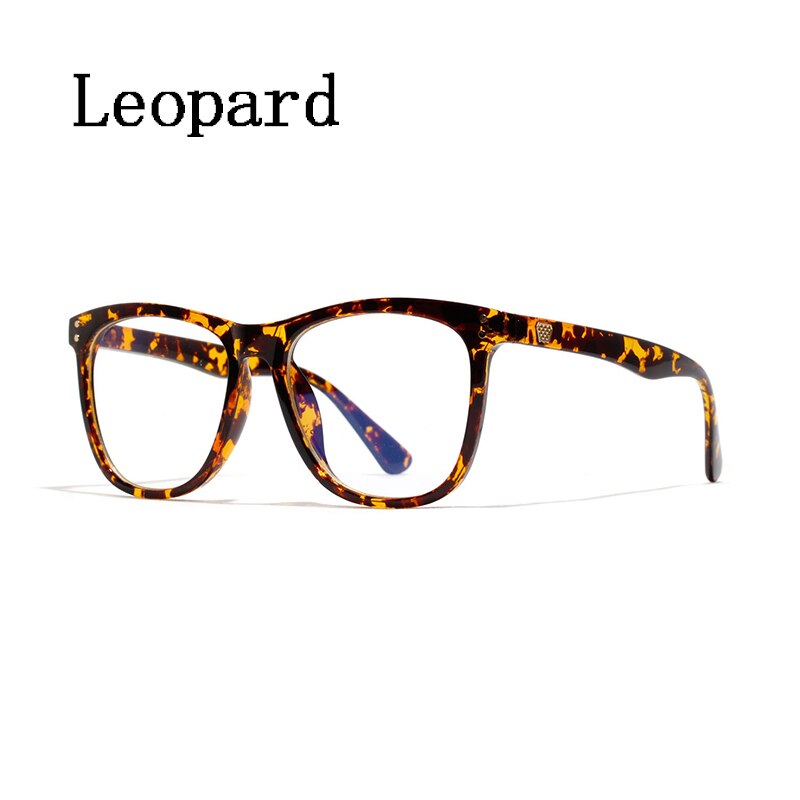 Gafas protectoras de luz azul para hombre y mujer, montura grande Retro transparente, de remaches, montura de gafas de lectura para miopía N5: 3