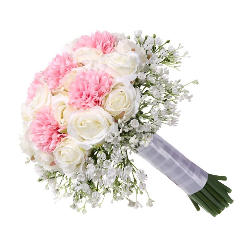 Roze Bruidsboeket Anjer Rozen Bruidsmeisje Boeket, Bruidsboeket Kunstbloemen Voor Bruiloft Kerk Moederdag