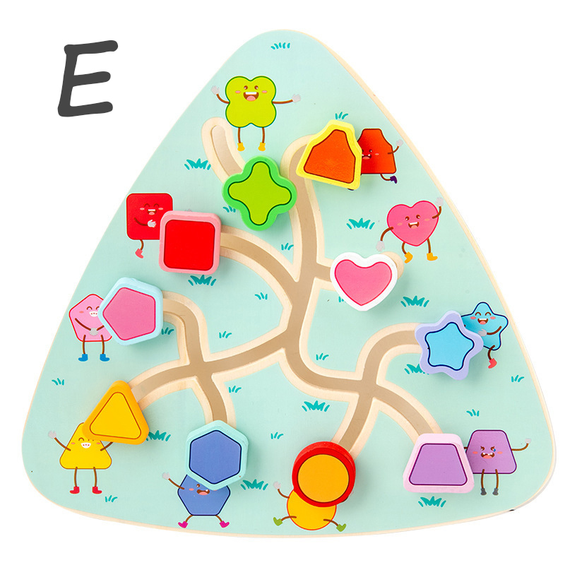 Tableros de laberinto Montessori, juguetes de madera, fruta Animal, rompecabezas deslizantes con forma Digital, juego a juego, juguetes educativos de aprendizaje para niños: Gris oscuro