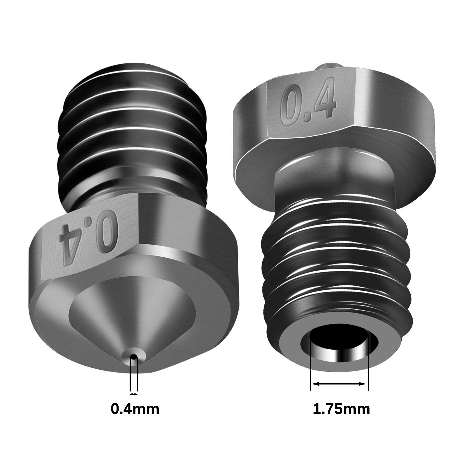 Buse E3D V6 en acier trempé pour imprimante 3D, pièces 0.2, 0.4, 0.6, 0.8, pour Ender 3 Hotend Titan Extruder Prusa I3 MK3