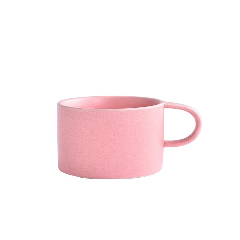 Taza de café de cerámica para leche, taza para café con leche, vaso bonito de cerámica de Color puro estilo europeo para parejas,