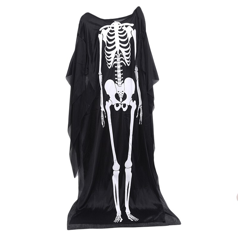 Fantasma esqueleto traje de miedo Halloween traje travestido capa con calavera de demonio vestido de de Halloween suministros: child