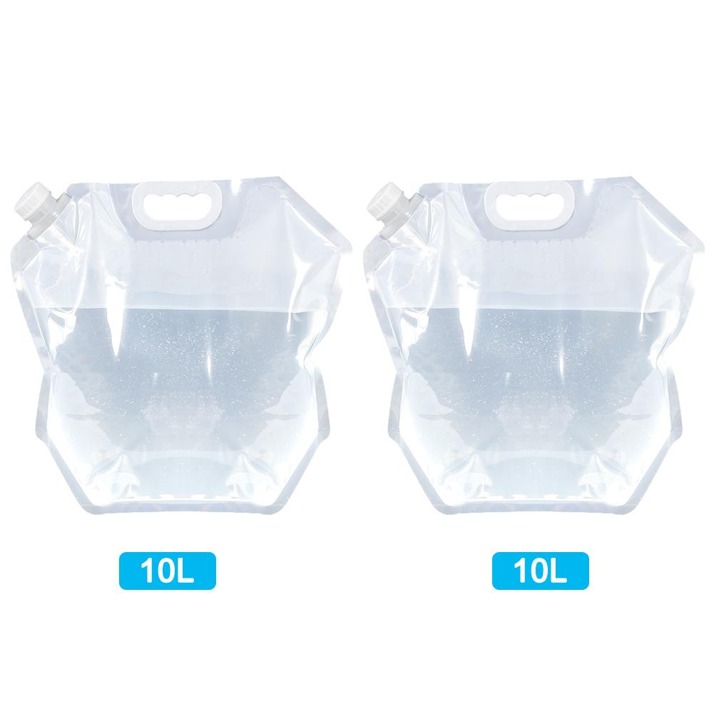 10/15/20L Outdoor Waterzak Opvouwbare Waterzak Pvc Transparante Lichtgewicht Drinkwater Opbergtas Voor Reizen camping Wandelen: 2pcs 10L Transparent