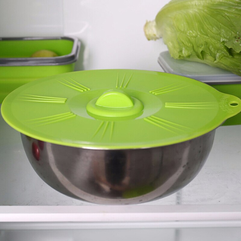 Transparante groene siliconen deksel-kom pan kookpot deksel siliconen pan morsstop deksel ronde keukengadgets