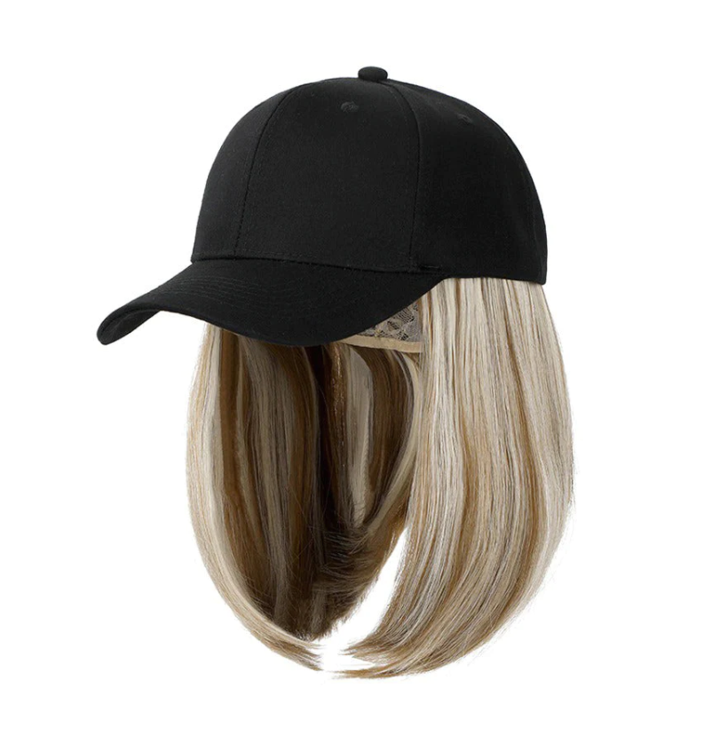 YLWHJJ Wig hat all-in-one female peaked cap short hair bob head trendy shade wig warm cap women: Red