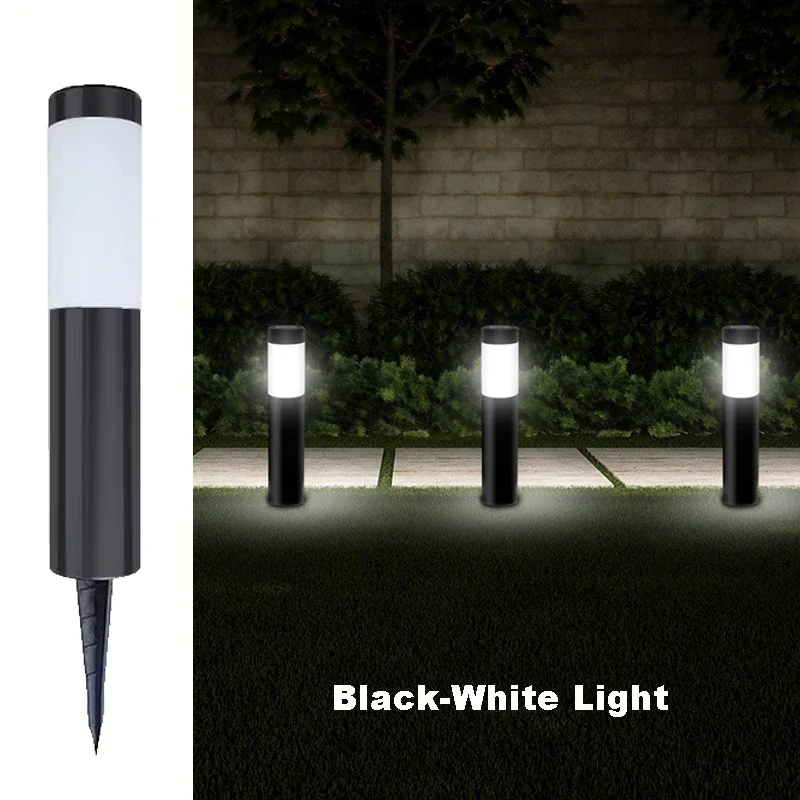 Modern Stainless Steel Solar Pathway Lights Waterproof Outdoor LED Lights Landscape Decorative Lawn Lamps for Garden Walkway: changeable / 0-5W