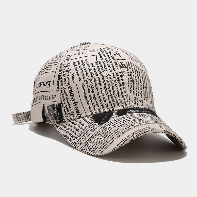 Unisex Hat Plaid Men's Baseball Cap Retro Newspaper Pattern Summer Outdoor Sports Sunscreen Cap Tennis Cap Women's Sun Hat Cap: khaki