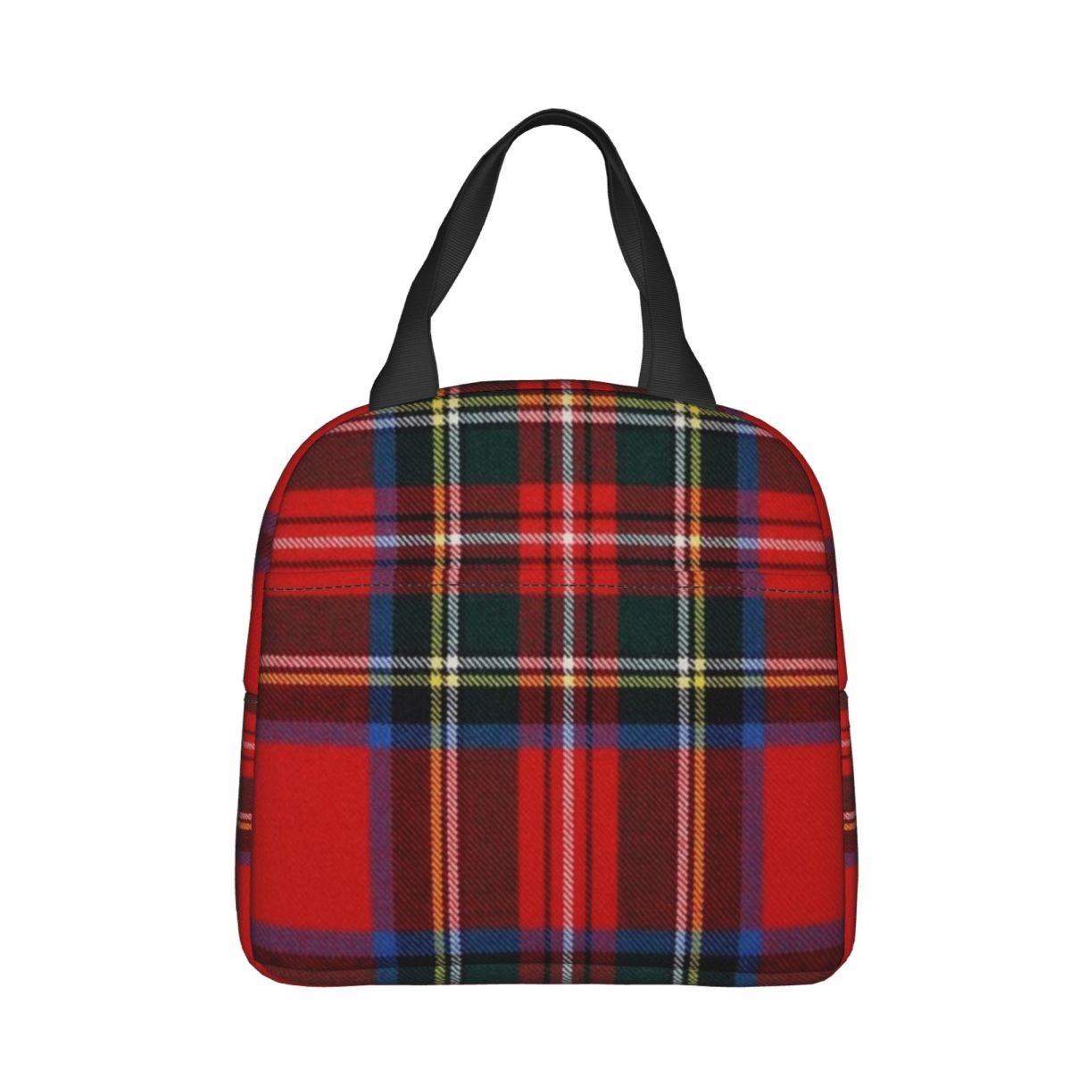 Royal Tartan Plaid Lunch Bag Waterproof Insulated Canvas Cooler Bag Thermal Cold Food Picnic Travel Tote for Women Children: SKY BLUE