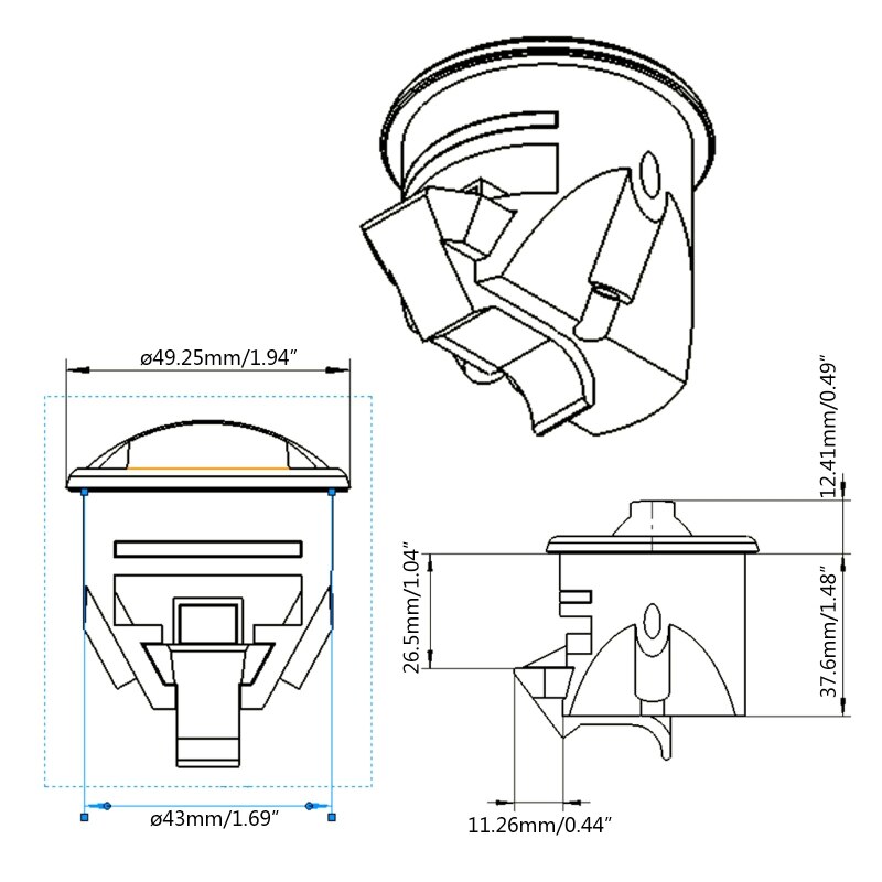 Motorhome Door Lock Caravan Wardrobe Lock Toilet Bathroom Handle Rotating Lock Y98C