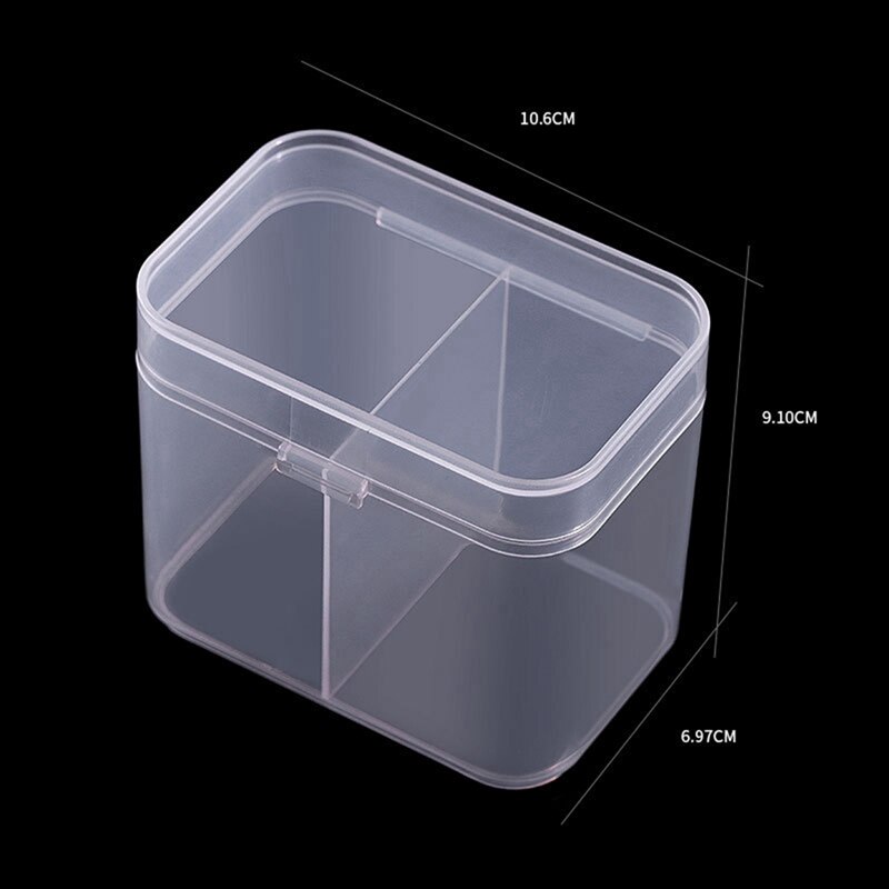 2 Grids Plastic Storage Box With Lid Nail Pen Container Organizer Unloading Cotton Manicure Tool Cosmetic Wash Towel Storage Box