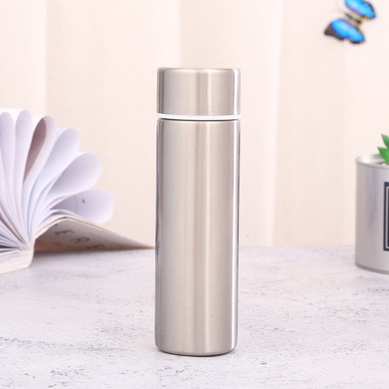 Draagbare Pocket Thermos Beker Roestvrij Staal Mini Outdoor Camping Water Fles Insulated Thermosfles Water Koffie Cup: Silver