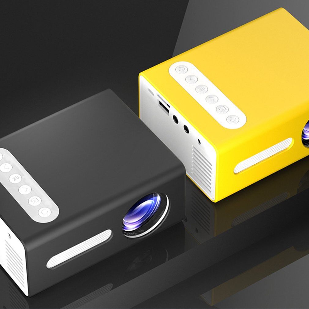 Yellow T300 Portable Projector High Definition Efficient LED Projector Multi Interface Home Theater Video Projector