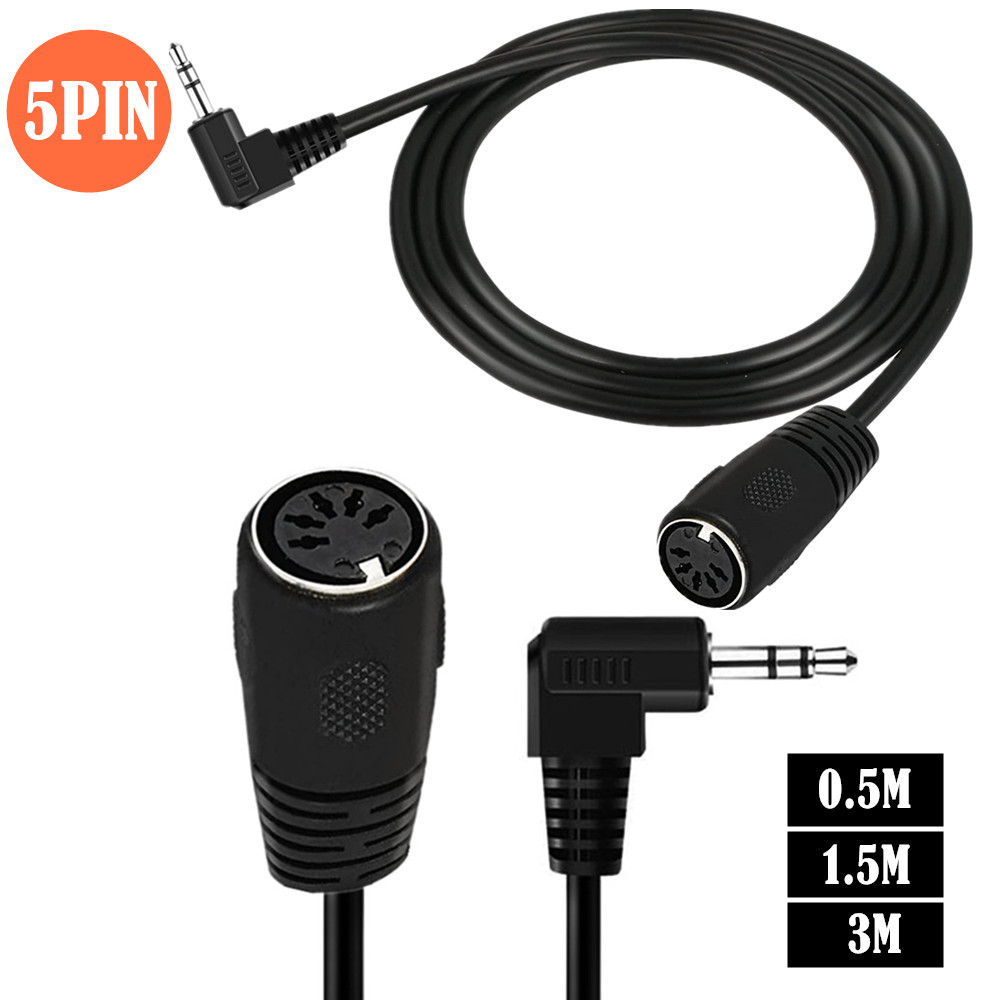 DIN to 3.5mm Cable, 5 Pin DIN Female to 3.5MM male SmartPhone AUX Headphone Stereo Jack Adapter Input Cable: 1.5m