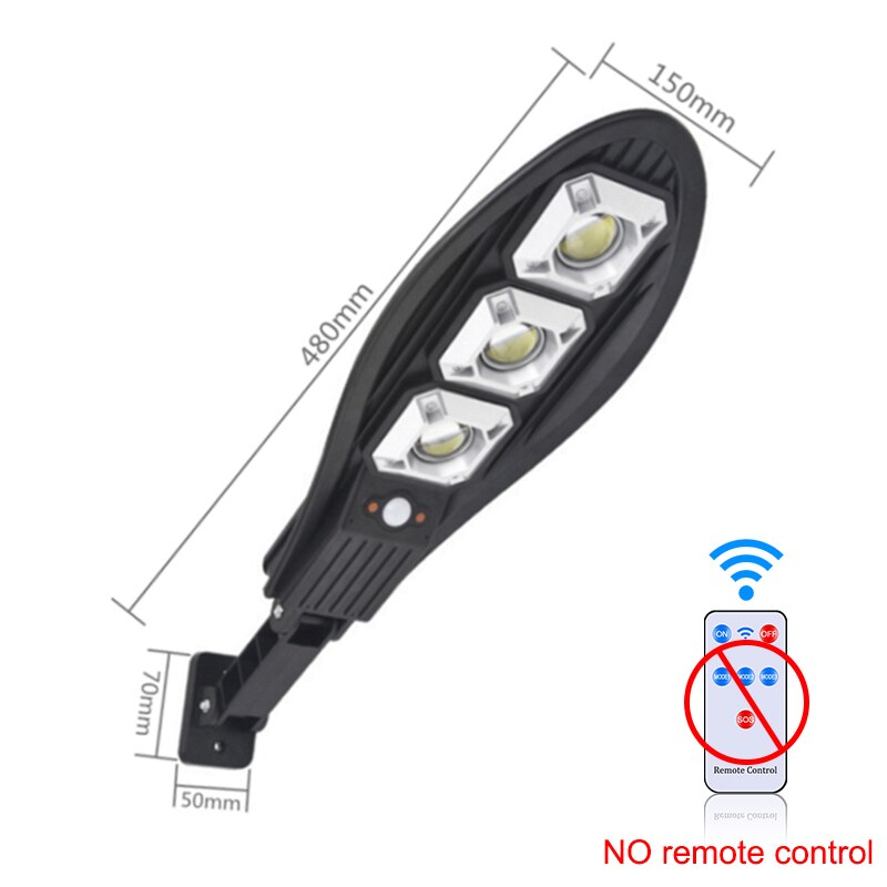 LED Solar Street Light COB Outdoor Solar Wall Lamp with 3 Light Mode Waterproof Motion Sensor Security Lighting for Garden Patio: 3NO remote control