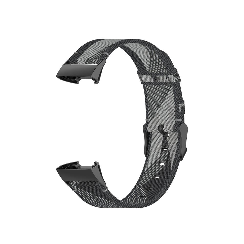 Sport Nylon Strap for Fitbit Charge 4 Band Soft Canvas Woven Watch Accessories Replacement Bracelet for Fitbit Charge 3 Bands: Gray Striped