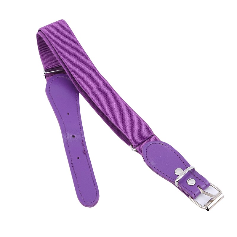 Candy Kleur 1 Inch Brede Kinderen Elastische Elastische Riem Jongen/Meisje Meerdere Kleuren Optionele: Paars