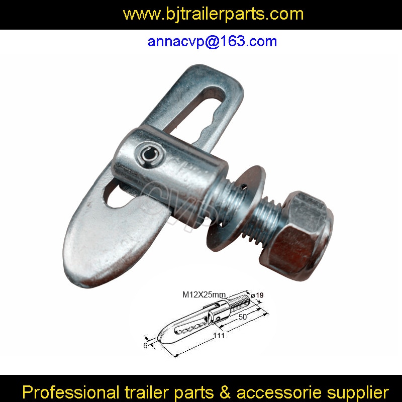 Sujetador para puerta trasera de remolque, caja de herrajes para camión, Perno, piezas de remolque, M12 x 25mm